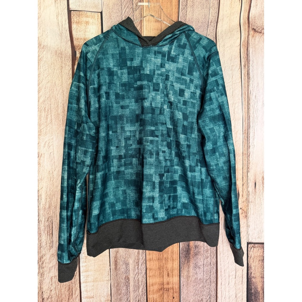 Lululemon Pave Crew Reversible Hoodie Athletic Running Gray Teal Training Large